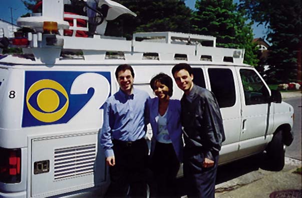 Steven Deitch (left), Lisa Cooley- CBS News Anchor (middle), Andrew Deitch (right)